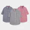 Áo Sơ Mi Cộc Tay Local Brand Unisex Teelab Striped Signature Shirt SS079