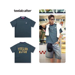 Áo Thun Local Brand Unisex Teelab Striped Xanh Lá Tshirt TS339